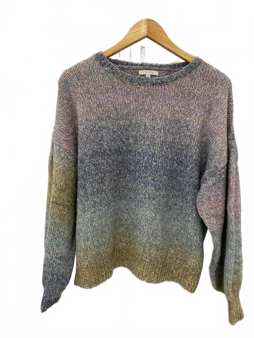 Z Supply Medium Multicolor Gradient Knit Sweater with Balloon long sleeves